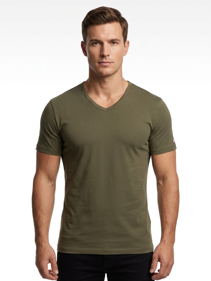 Men's Slim Fit Basic T-Shirt V-neck