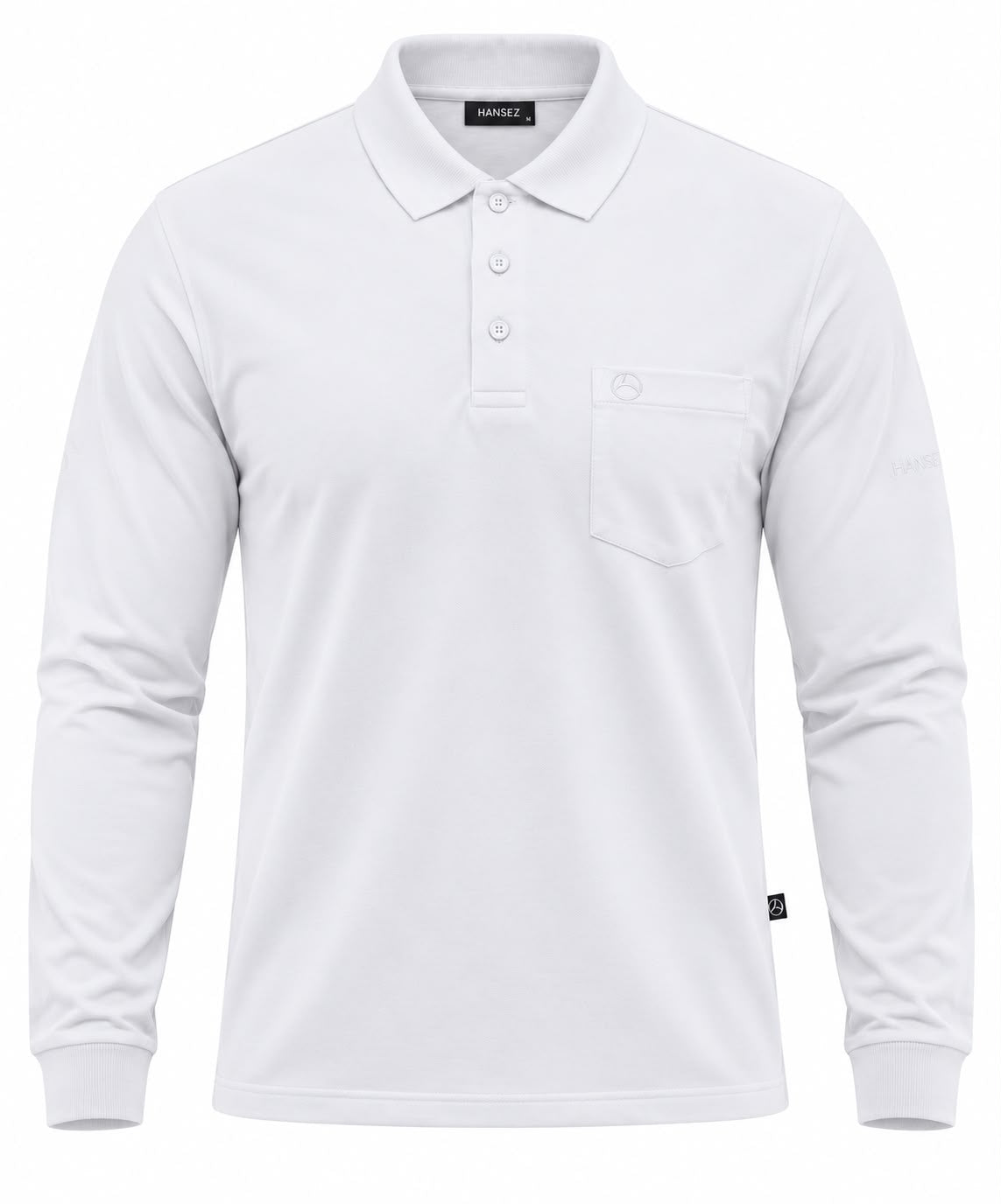 Men's Basic T-Shirt Polo Neck Long Sleeve