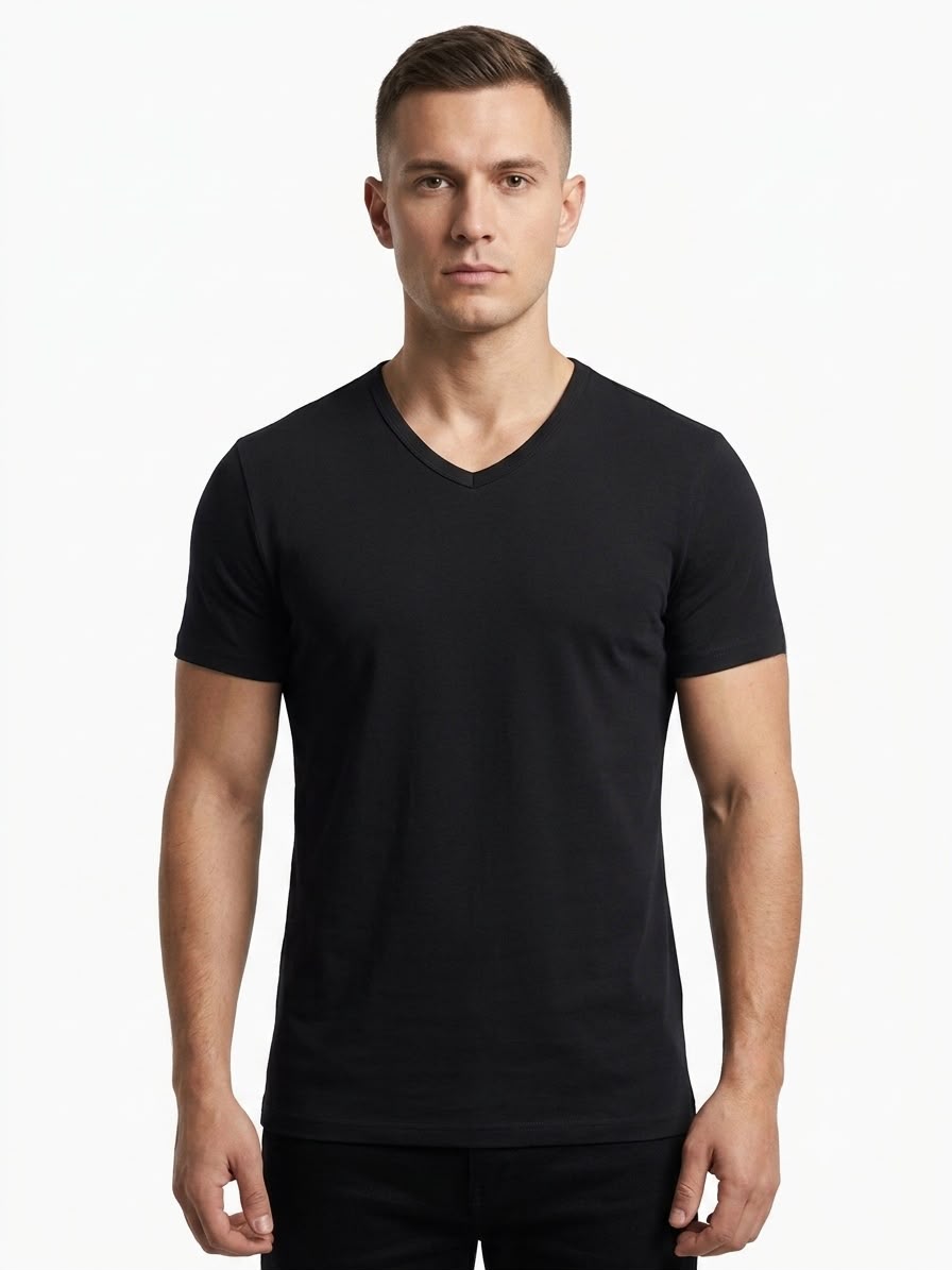 Men's Slim Fit Basic T-Shirt V-neck