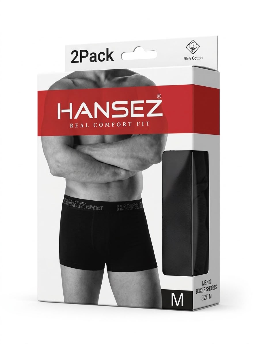 Mens Boxer Basic Cotton Spendex