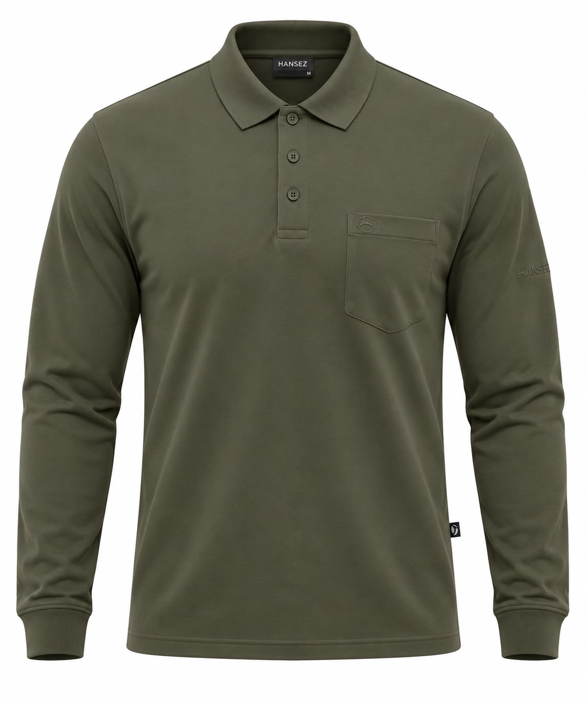 Men's Basic T-Shirt Polo Neck Long Sleeve