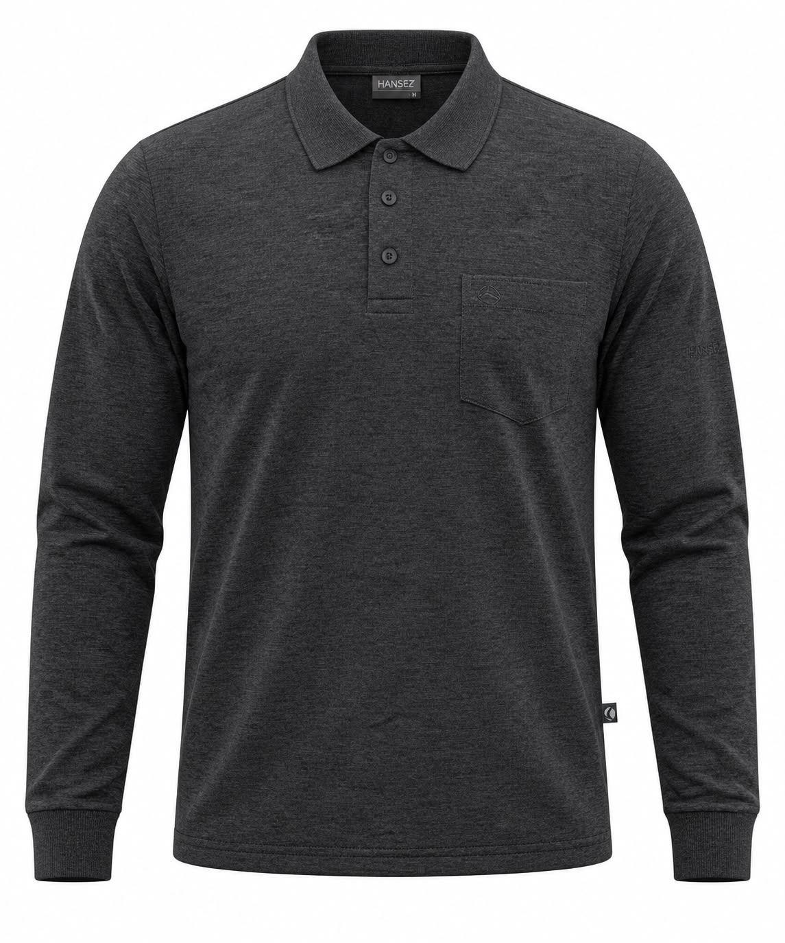 Men's Basic T-Shirt Polo Neck Long Sleeve