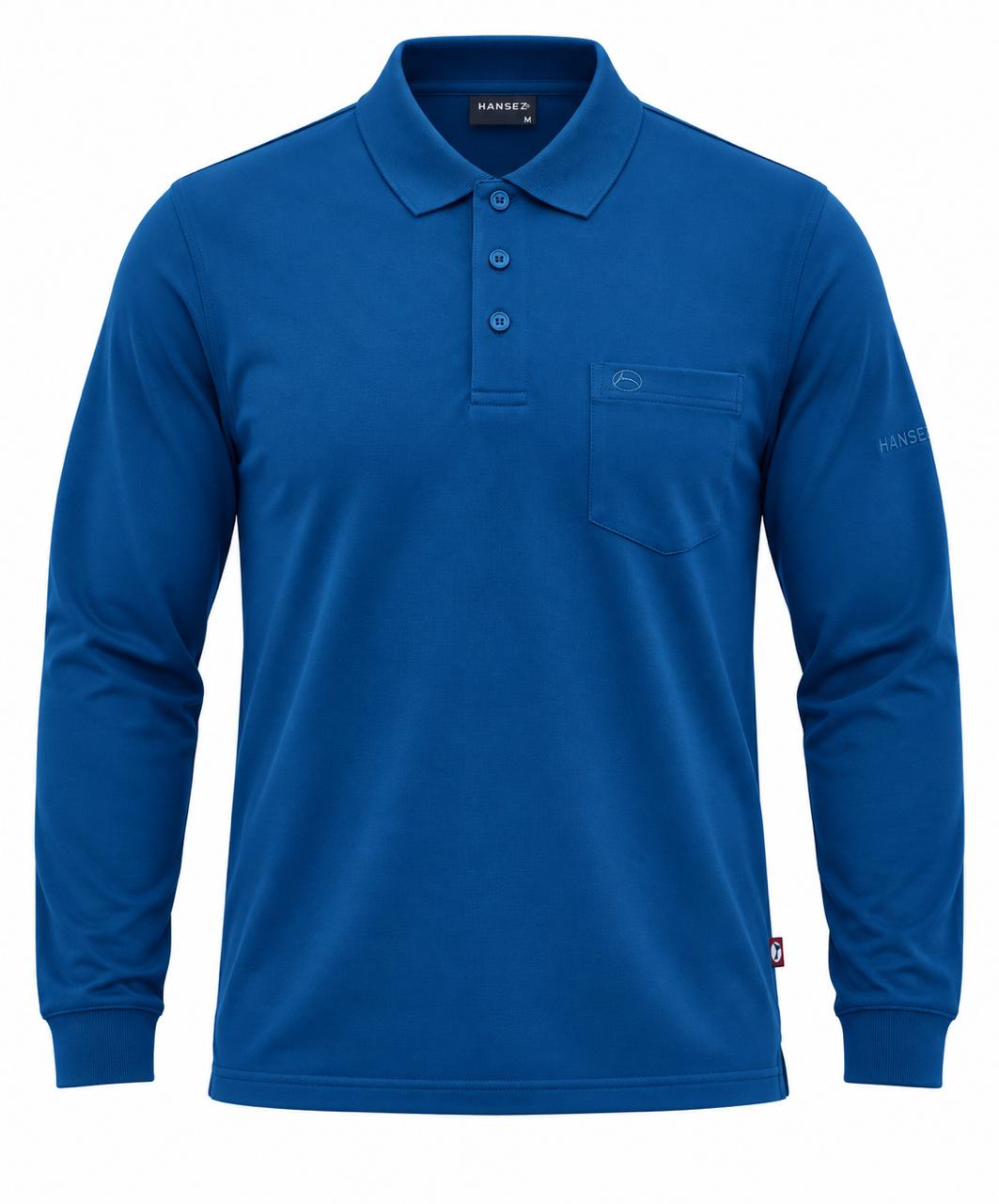 Men's Basic T-Shirt Polo Neck Long Sleeve