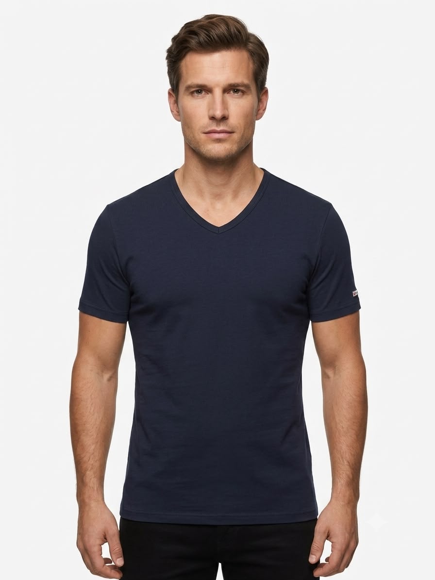 Men's Slim Fit Basic T-Shirt V-neck