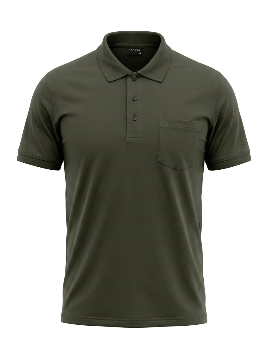 Men's Basic T-shirt Polo Neck