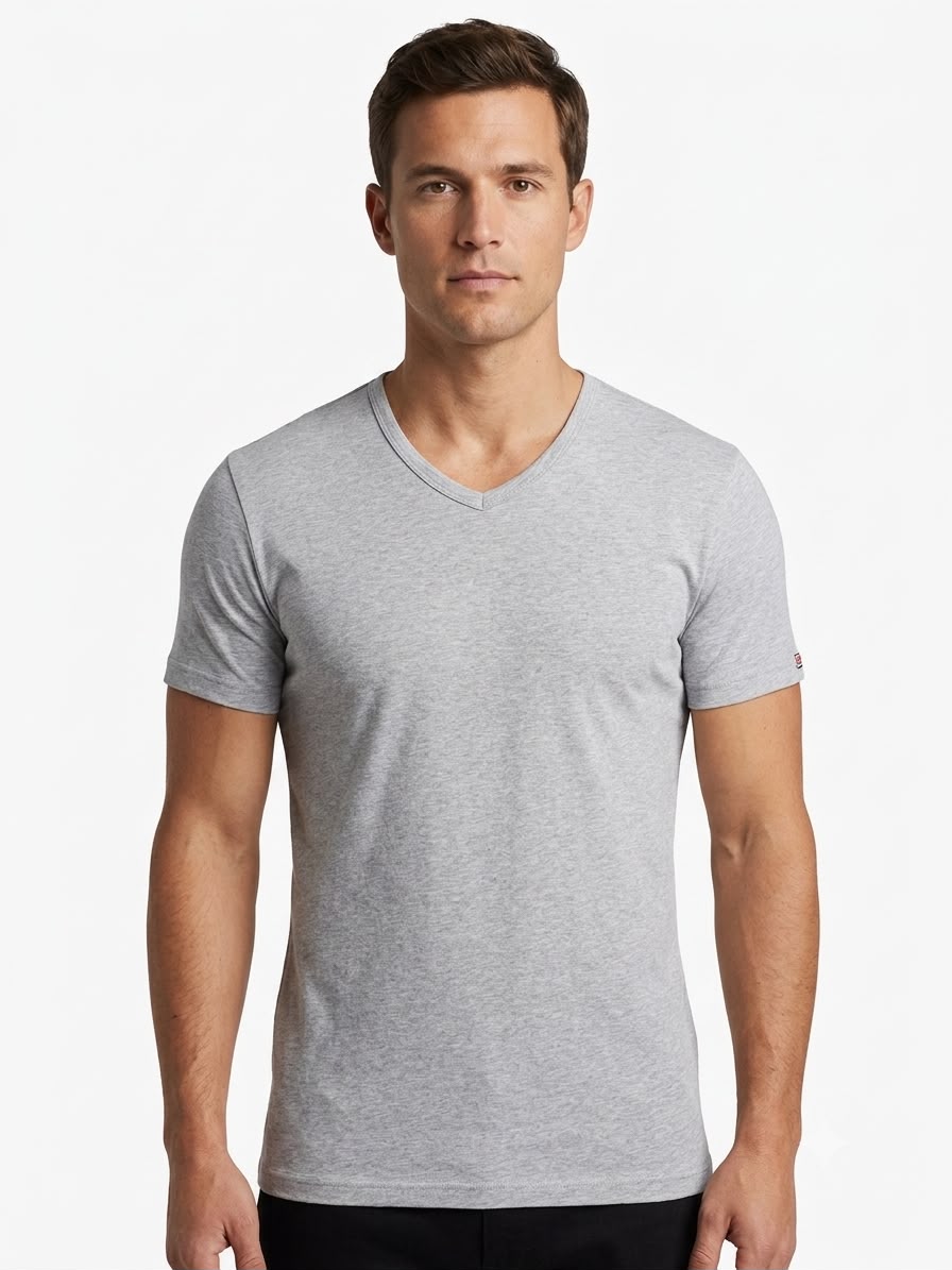 Men's Slim Fit Basic T-Shirt V-neck